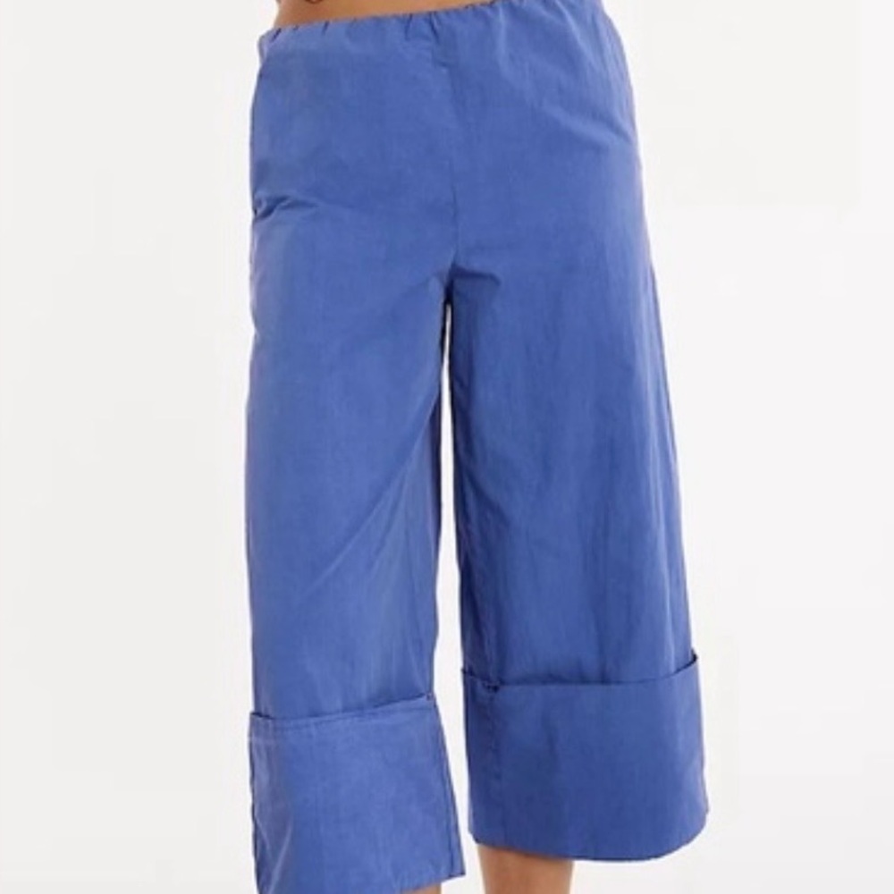 Free People Amparo Blue Wide Leg Crop Pants New With Tag